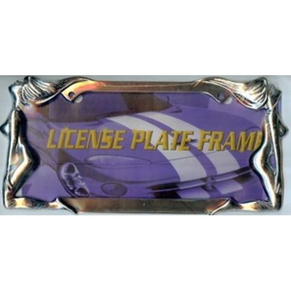 Naked Ladies Chrome License Frame. Free Screw Caps Included