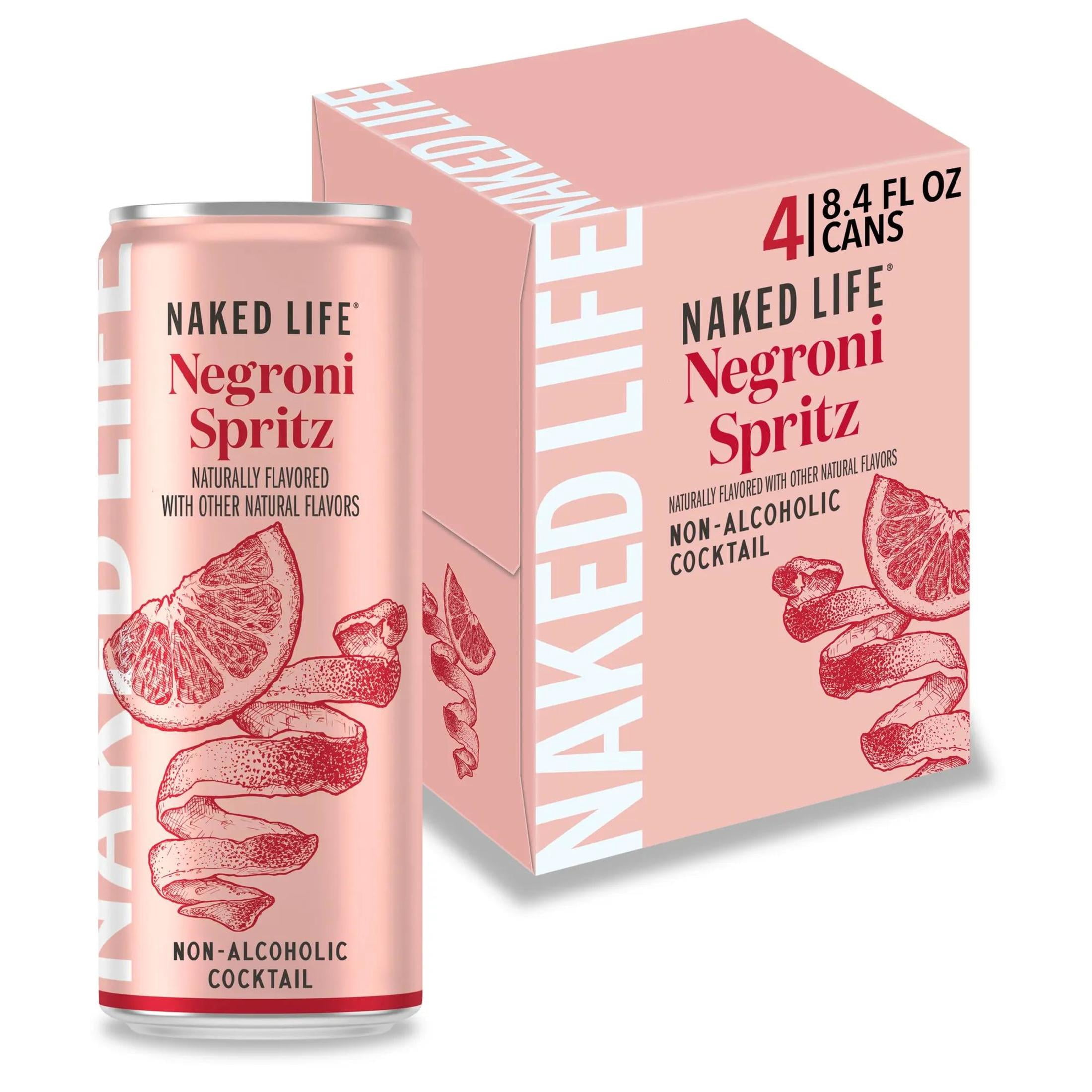 Naked Life Negroni, 4 Pack, 8.4 fl oz Aluminum Cans, 0% ABV