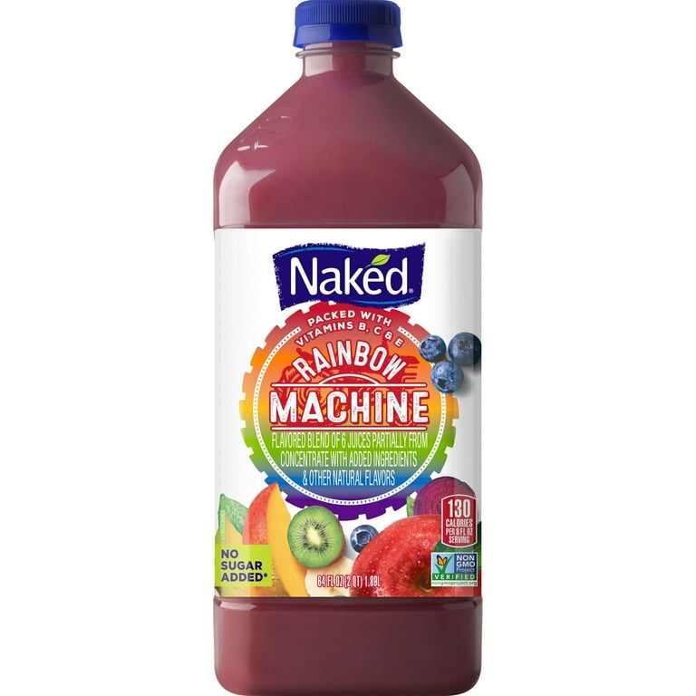 Naked Rainbow Machine Smoothie Banana Mango Tropical Flavor No Sugar Non GMO 64 Fl Oz Bottle Walmart