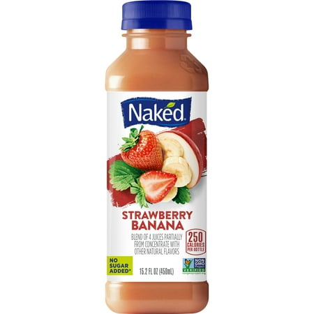 Naked Juice Strawberry Banana Flavored 100% Fruit Smoothie Blend, 15.2 fl oz