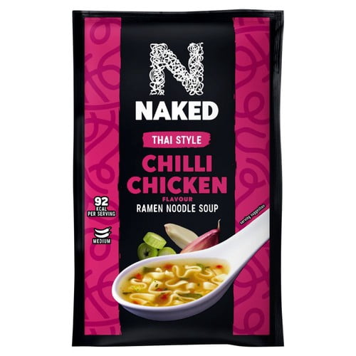 Naked Noodle Ramen Thai Chilli Chicken Soup 25g, British Import (Pack of 2)