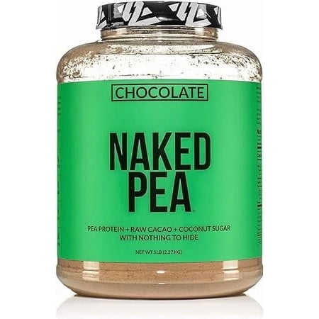 Naked Pea - Chocolate Pea Protein Isolate, Only 3 Ingredients, Chocolate Vegan Protein, 5LB