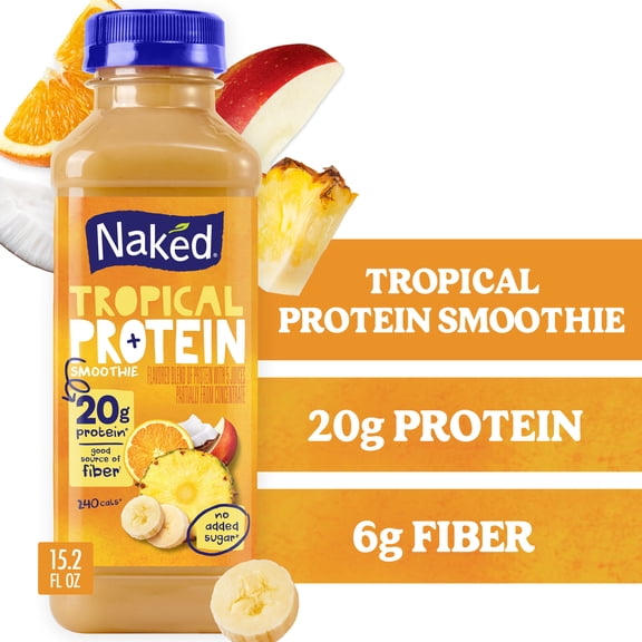Naked Protein Smoothie Tropical, 15.2 fl oz Bottle