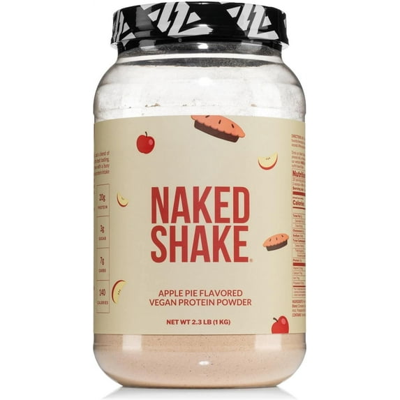 Naked Shake - Apple Pie Protein Powder - Flavored Plant Based Protein from small dairy Farms with MCT Oil, Gluten-Free, Soy-Free, No GMOs or Artificial Sweeteners - 30 Servings