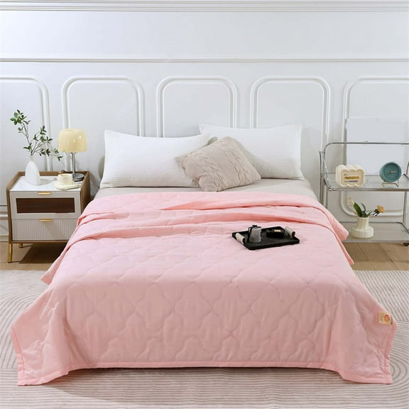 Naked Sleeping Skin-friendly Washed Cotton Refrigerated Comforter Summer Thin Comforter, Light blue(200x150cm/78.74x59.05in)