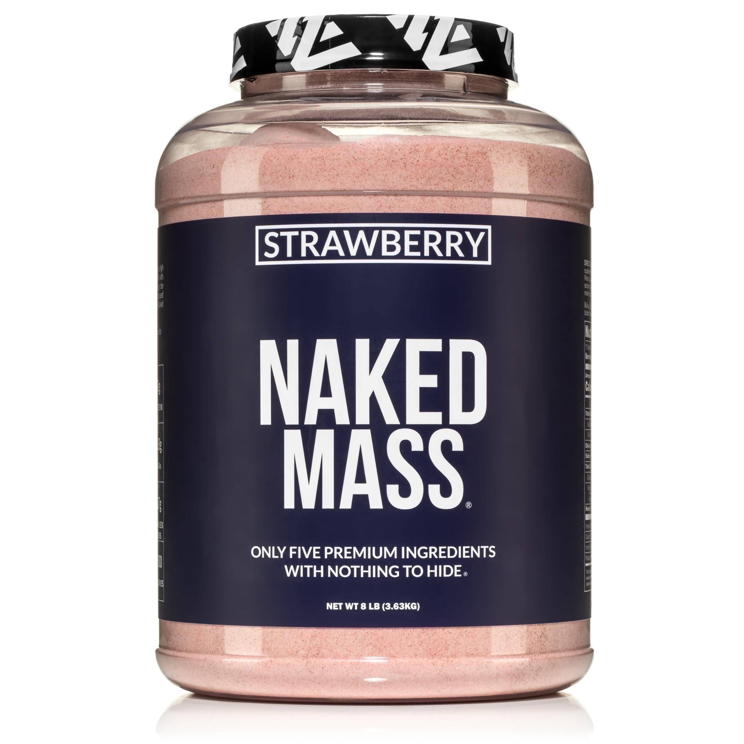 glass tin of naked nutrition mass supplement