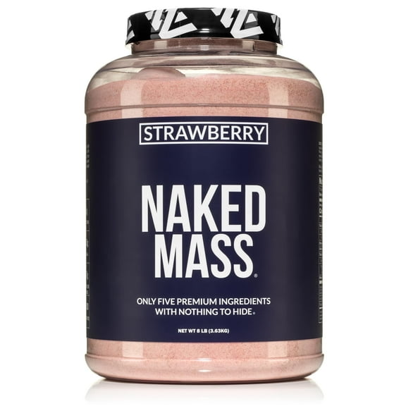 Naked Strawberry Mass - All Natural Strawberry Protein Powder - 8lb Bulk, GMO Free, Gluten Free & Soy Free, No Artificial Ingredients - 1,500 Calories - 11 Servings