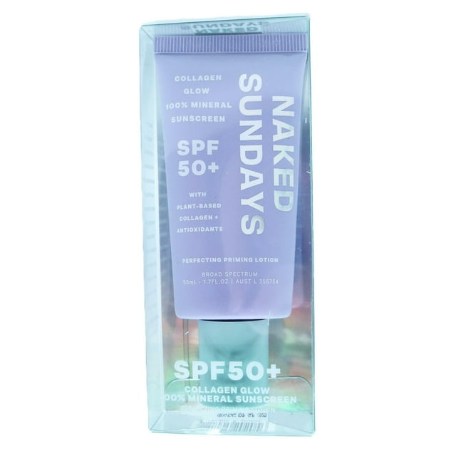 Naked Sundays Collagen Glow 100 Mineral Sunscreen SPF50+ w/Antioxidants 50mL