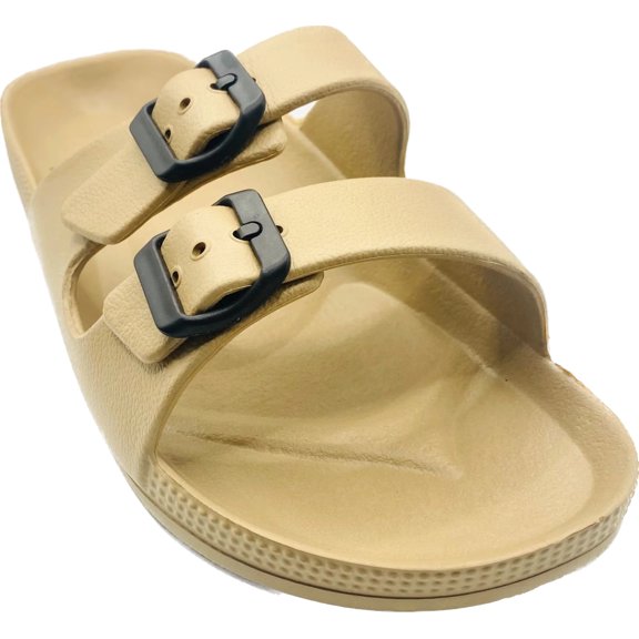 Naked Toes Men's Slide Two Buckle Sandal Adjustable Sandals