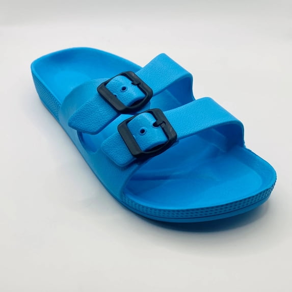 Naked Toes Women's Slide Two Buckle Sandal Adjustable Sandals