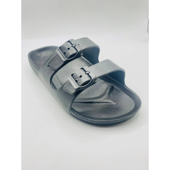 Naked Toes Women's Slide Two Buckle Sandal Adjustable Sandals