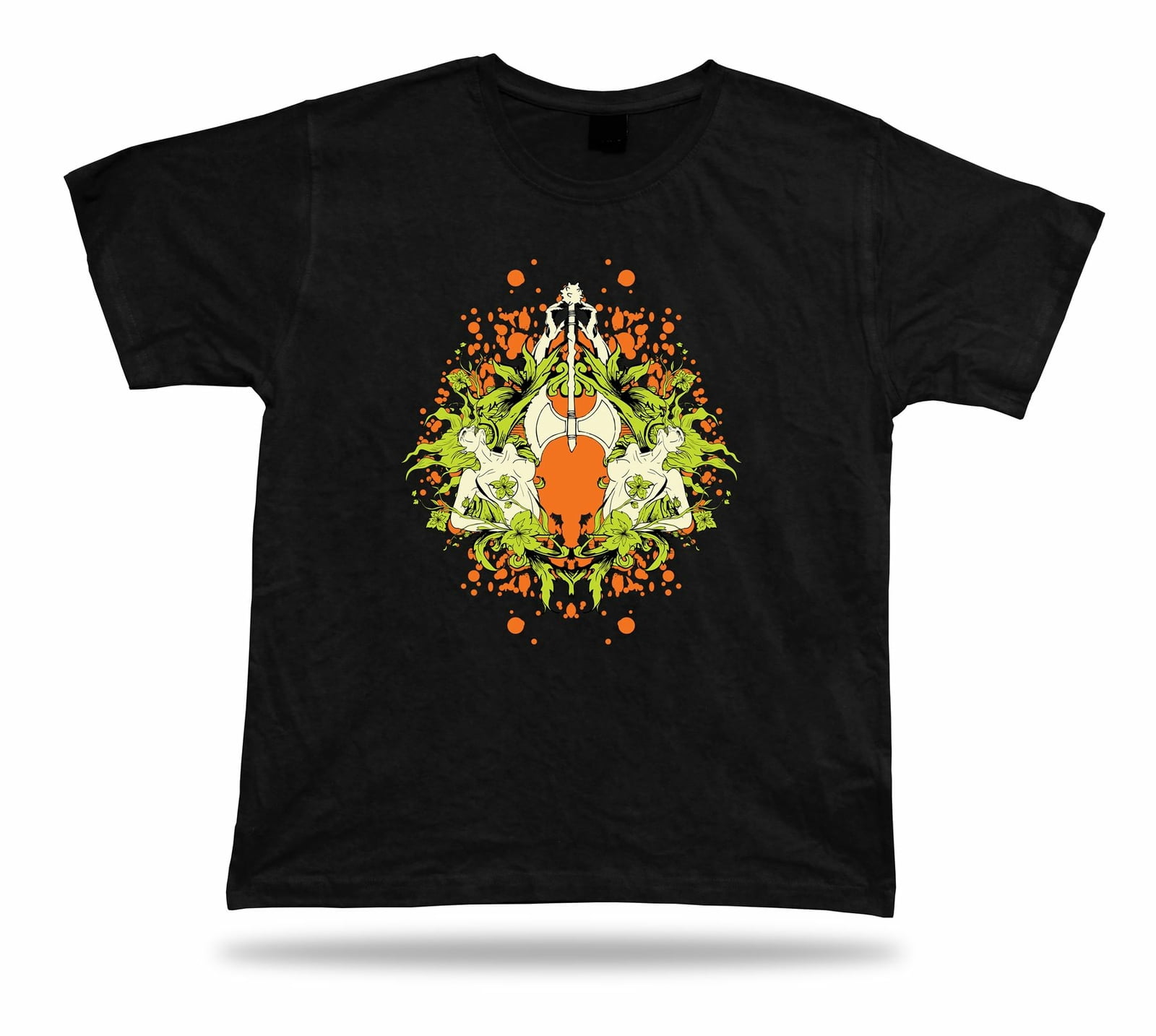 Naked girls on a floral background modern t shirt idea special textile apparel