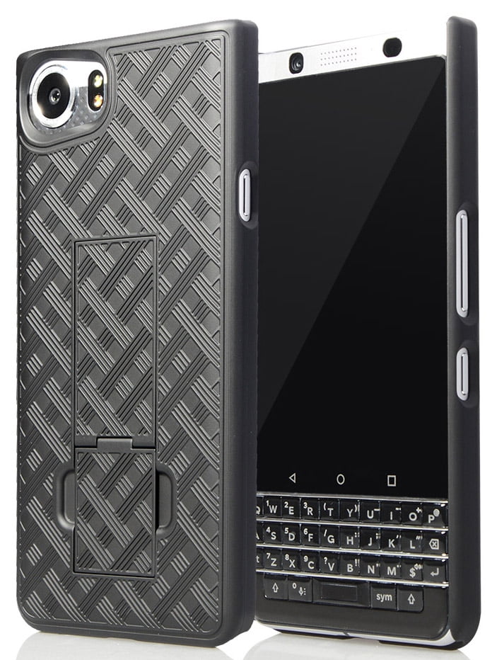 Nakedcellphone Black Kickstand Case Slim Hard Shell Cover for BlackBerry  KEYone Phone (Verizon/ATT/Sprint/Unlocked)