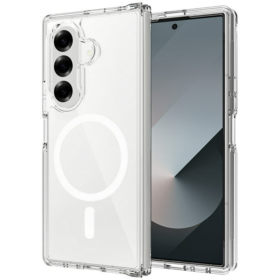 Nakedcellphone Clear Case for Samsung Galaxy Z Fold 7 Phone, Transparent - Compatible with MagSafe