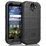 Nakedcellphone Compatible with Case Kyocera Duraforce Pro 2, [Black] Rugged Shield Flexible Cover [Anti-Fingerprint, Matte Texture]