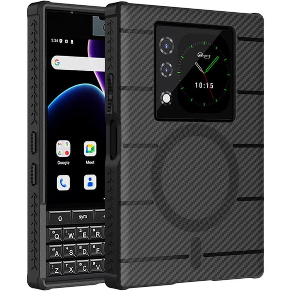 Nakedcellphone Flex Series for Unihertz Titan 2 Phone Case - Compatible with MagSafe Mounts - Black Carbon Fiber Design