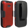 thumbnail image 1 of Nakedcellphone [Grid Texture] Snap-On Hard Case Cover with [Rotating/Ratchet] Belt Clip Holster Holder for Alcatel Go Flip 3, Alcatel Smartflip Phone (2019) 4052R/4052C/4052W, 1 of 10