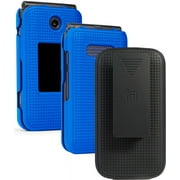 Nakedcellphone [Grid Texture] Snap-On Hard Case Cover with [Rotating/Ratchet] Belt Clip Holster Holder for Cricket Debut Flip (U102AC), AT&T Cingular Flip IV Phone (U102AA)