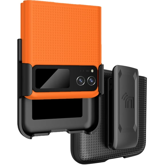 Nakedcellphone Motorola RAZR (2023) Holster Cell Phone Case, Orange