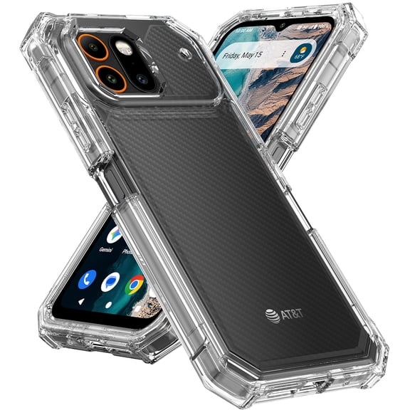 Nakedcellphone See-Thru Series for AT&T Trek Phone Case, Shock Absorbing Hybrid TPU Cover - Transparent Clear
