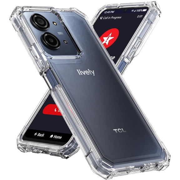 Nakedcellphone See-Thru Series for Lively Jitterbug Smart 5 Phone Case, Shock Absorbing Hybrid TPU Cover for Smart5 - Transparent Clear