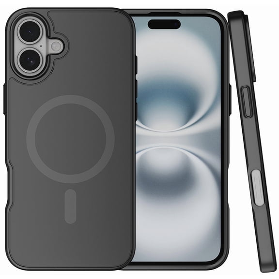 Nakedcellphone Stealth Series for Apple iPhone 16 Phone Case, Compatible with MagSafe - Matte Black