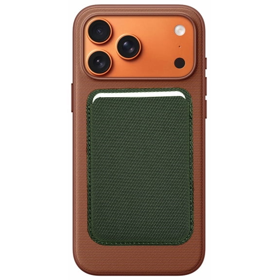 Nakedcellphone Woven Series Wallet Credit Card Holder for iPhone 17/16/15/14/13 Series (Compatible with MagSafe Case) - Forest Green