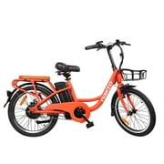 Nakto 20in PONY Orange City Electric Bicycle/Bike for Women 250w Motor 36V 10Ah Long Lasting Lithium-Ion Battery