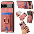 thumbnail image 1 of Nalacover 2-in-1 Magnetic Case for Google Pixel 7, Back Wallet Case with Detachable Card Holder Ring Holder Stand Phone Cover for Google Pixel 7, Vintage PU Leather Shockproof Case - Pink, 1 of 10