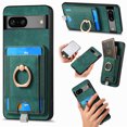 thumbnail image 1 of Nalacover 2-in-1 Magnetic Case for Google Pixel 7, Back Wallet Case with Detachable Card Holder Ring Holder Stand Phone Cover for Google Pixel 7, Vintage PU Leather Shockproof Case - Green, 1 of 10