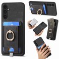 thumbnail image 1 of Nalacover 2-in-1 Magnetic Case for Samsung Galaxy A24 4G, Back Wallet Case with Detachable Card Holder Ring Stand Cover for Samsung Galaxy A24 4G, Vintage PU Leather Shockproof Case - Black, 1 of 10