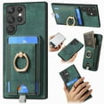 thumbnail image 1 of Nalacover 2-in-1 Magnetic Case for Samsung Galaxy S23 Ultra, Back Wallet Case with Detachable Card Holder Ring Stand Cover for Samsung Galaxy S23 Ultra, Vintage PU Leather Shockproof Case - Green, 1 of 11