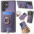 thumbnail image 1 of Nalacover 2-in-1 Magnetic Case for Samsung Galaxy S23 Ultra, Back Wallet Case with Detachable Card Holder Ring Stand Cover for Samsung Galaxy S23 Ultra, Vintage PU Leather Shockproof Case - Purple, 1 of 11