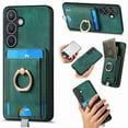 thumbnail image 1 of Nalacover 2-in-1 Magnetic Case for Samsung Galaxy S25, Back Wallet Case with Detachable Card Holder Ring Stand Cover for Samsung Galaxy S25, Vintage PU Leather Shockproof Case - Green, 1 of 10