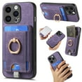 thumbnail image 1 of Nalacover 2-in-1 Magnetic Case for iPhone 11 Pro, Back Wallet Case with Detachable Card Holder Ring Stand Cover for iPhone 11 Pro, Vintage PU Leather Shockproof Case - Purple, 1 of 10