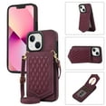 thumbnail image 1 of Nalacover Back Mirror Flip Case for iPhone 15, Wallet Case Crossbody PU Leather with Card Holder Kickstand Phone Case Detachable Shoulder Strap Handbag For iPhone 15, Red, 1 of 11