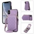 thumbnail image 1 of Nalacover Back Mirror Flip Case for iPhone XS Max, Wallet Case Crossbody PU Leather with Card Holder Kickstand Phone Case Detachable Shoulder Strap Handbag For iPhone XS Max, Purple, 1 of 13