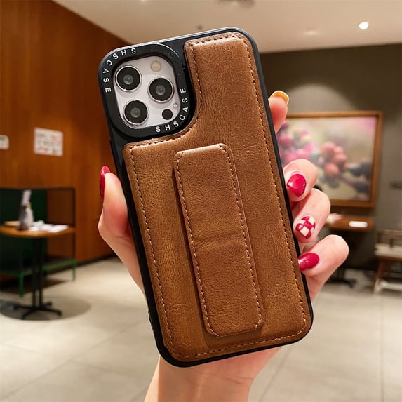 Nalacover Back Wallet Case for iPhone 14 Pro, Card Slots Holder Magnetic Closure Luxury PU Leather Back Flip Cover with Kickstand Wristband Lens Protection Shockproof Case, Brown