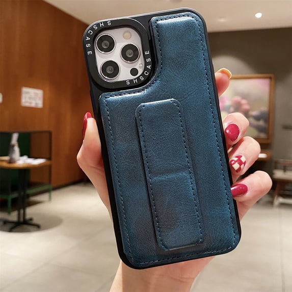 Nalacover Back Wallet Case for iPhone 14 Pro Max, Card Slots Holder Magnetic Closure Luxury PU Leather Back Flip Cover with Kickstand Wristband Lens Protection Shockproof Case, Blue