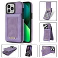 thumbnail image 1 of Nalacover Back Wallet Case for iPhone 15 Pro, RFID Blocking Card Slots Holder Premium PU Leather Protective Cover with Kickstand Magnetic Closure Shockproof Dustproof Case, Purple, 1 of 11