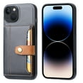 thumbnail image 1 of Nalacover Card Slots Holder Wallet Case for iPhone 15 Plus with Magnetic Button Kickstand Back Flip Cover, Premium PU Leather Silicone Bumper Shockproof Anti-Scratches Case, Black, 1 of 6