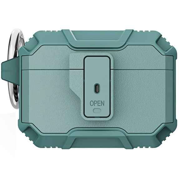 Nalacover Case for Airpods Pro 2nd Gen 2022, Full Body Heavy Duty Shockproof Military Grade Protection Cover with Secure Lock Keychain Dual-Layers Case for Airpods Pro 2nd Gen 2022,Green