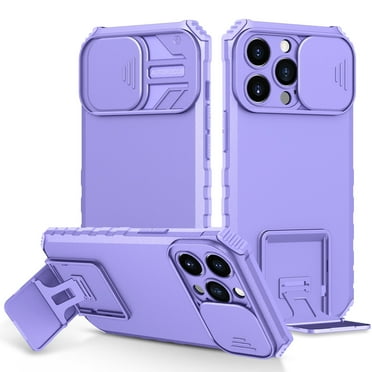 EchoMart Case for Apple iPhone 13 Pro, with Camera Cover Kickstand [Protective & Slim Fit] [Anti-Scratch & Anti-Fingerprint] Sliding Lens Cover Protection for iPhone 13 Pro 6.1 inch, Purple