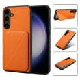 thumbnail image 1 of Nalacover Case Compatible with Samsung A24 4G, Wallet Case with Hidden Card Holder, withKickstand Card Slots Classic PU Cowhide Leather Cover for Men Women Girls for Samsung Galaxy A24 4G, Orange, 1 of 10