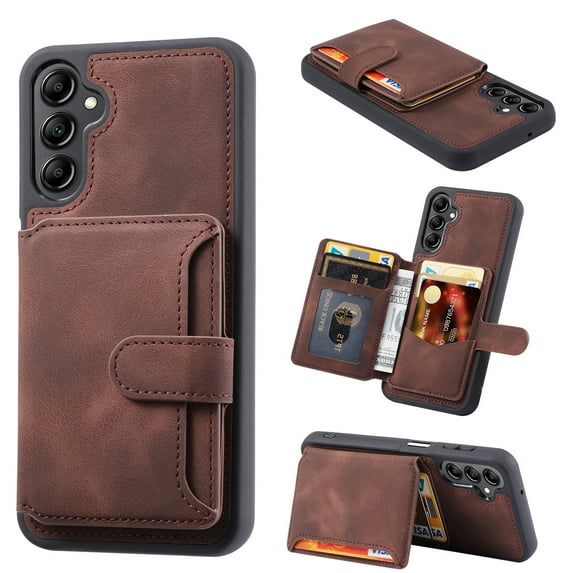 Nalacover Case Compatible with Samsung A54 5G, Detachable Wallet Pocket with Credit Card Holder, Back Flip Premium Leather Magnetic Clasp Kickstand Cover For Samsung Galaxy A54 5G,Coffee