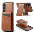 thumbnail image 1 of Nalacover Case Compatible for Samsung Galaxy S24 Plus, [Support MagSafe Wireless Charging] Flip Magnetic Premium Leather Wallet Cover with Detachable Card Holder Kickstand Shockproof Case, Brown, 1 of 10