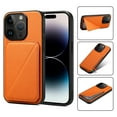 thumbnail image 1 of Nalacover Case Compatible with iPhone 12 / 12 Pro, Wallet Case with Hidden Card Holder, withKickstand Card Slots Classic PU Cowhide Leather Cover for Men Women Girls For iPhone 12 / 12 Pro, Orange, 1 of 10