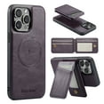 thumbnail image 1 of Nalacover Case Compatible for iPhone 13 Pro Max, [Support MagSafe Wireless Charging] Flip Magnetic Premium Leather Wallet Phone Cover with Detachable Card Holder Kickstand Shockproof Case, Purple, 1 of 10