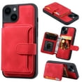 thumbnail image 1 of Nalacover Case Compatible with iPhone 14, Detachable Wallet Pocket with Credit Card Holder, Back Flip Premium Leather Magnetic Clasp Kickstand Cover For iPhone 14 - 6.1", Red, 1 of 7