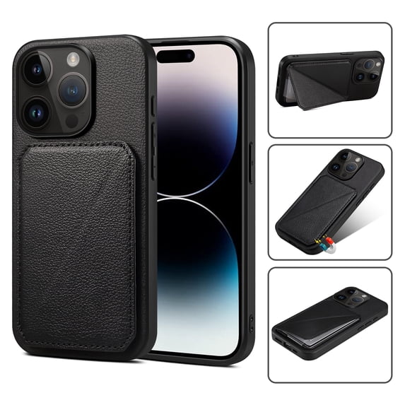 Nalacover Case Compatible with iPhone 14 Pro Max, Wallet Case with Hidden Card Holder, withKickstand Card Slots Classic PU Cowhide Leather Cover for Men Women Girls For iPhone 14 Pro Max, Black